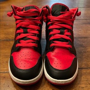 Nike Dunk Hi Retro Kids Red and Black Sneakers